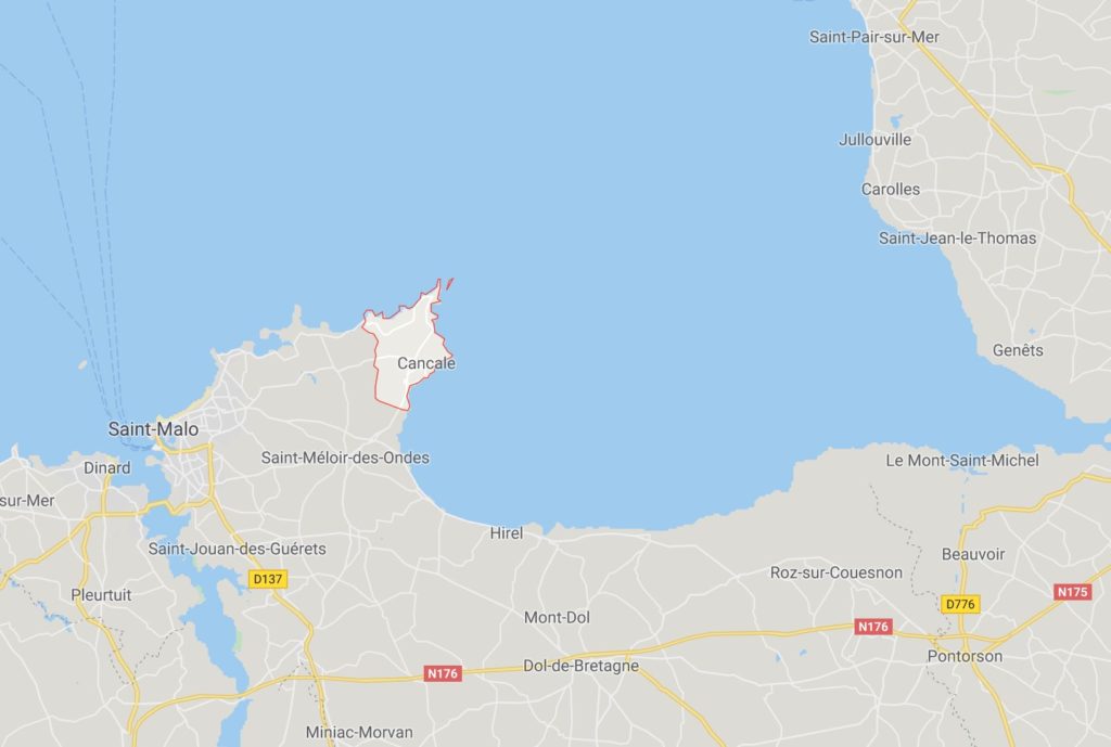 Carte montrant où se trouve la ville de Cancale