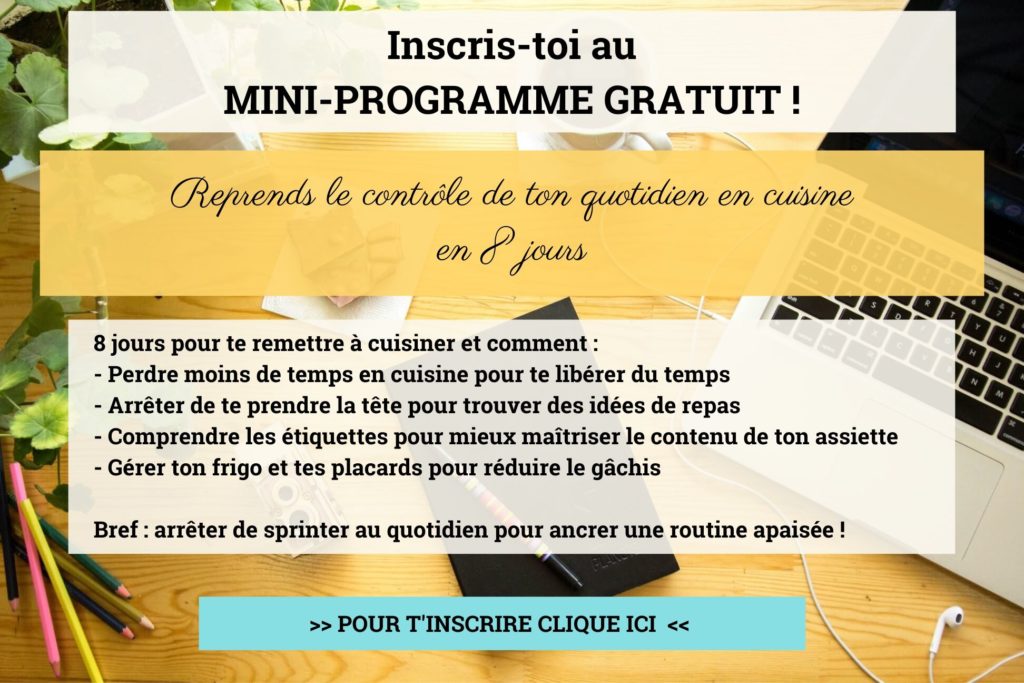 Titre du mini-programme gratuit sur une photo d'ordinateur, carnet de note et stylo